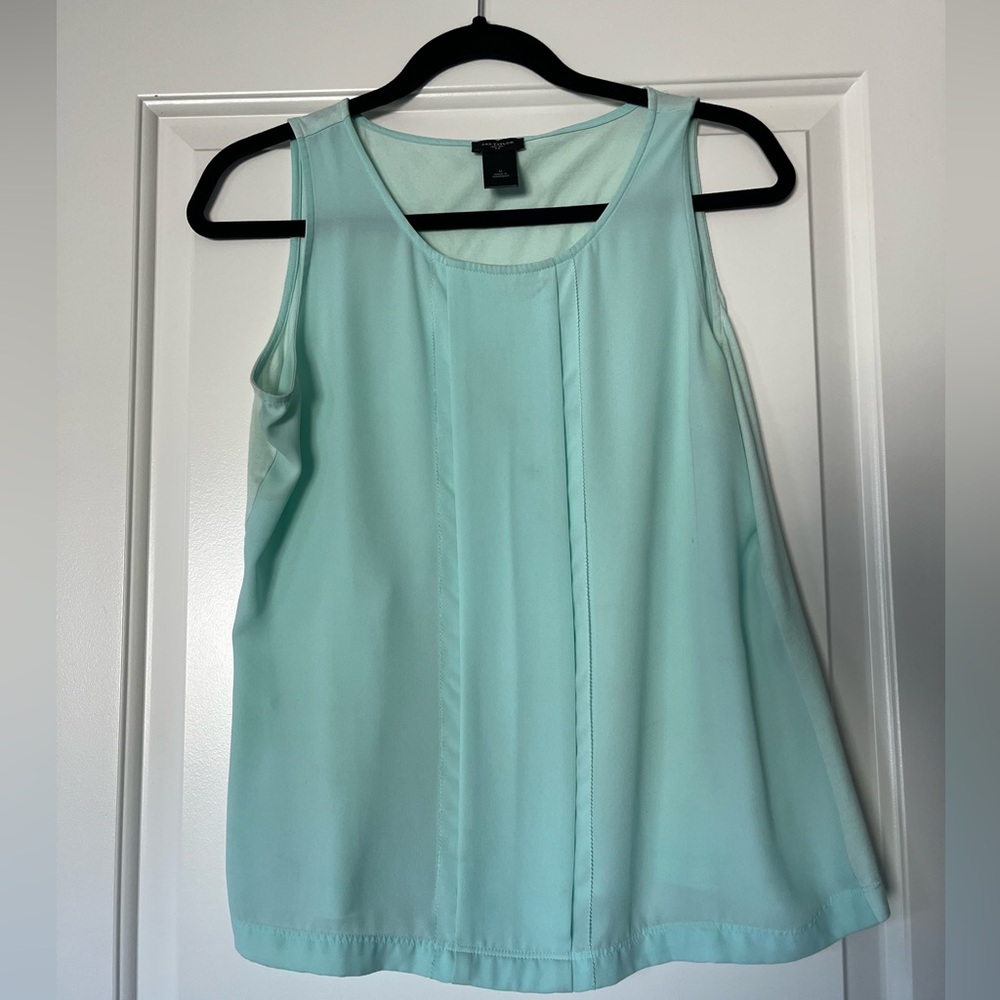 Ann Taylor medium blouse light blue turquoise career sleeveless suit - Picture 1 of 4